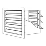 4500-3550 - Combination Stationary 4" Outside Air Louver with Vertical Mount Backdraft Damper
