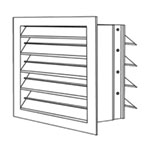 4500-3510 - Combination Stationary 4" Outside Air Louver with Vertical Mount Pressure Relief Damper